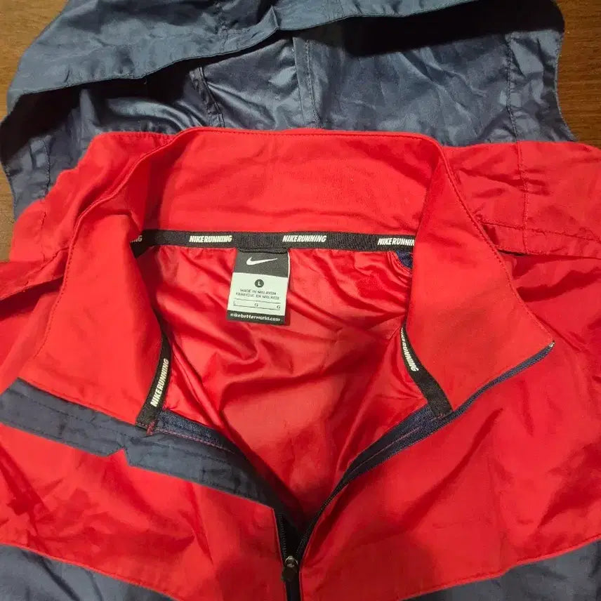 [BUNJANG] Nike Windbreaker Jacket Red/Navy Hooded / 나이키 바람막이 자켓 레드/네이비 후드