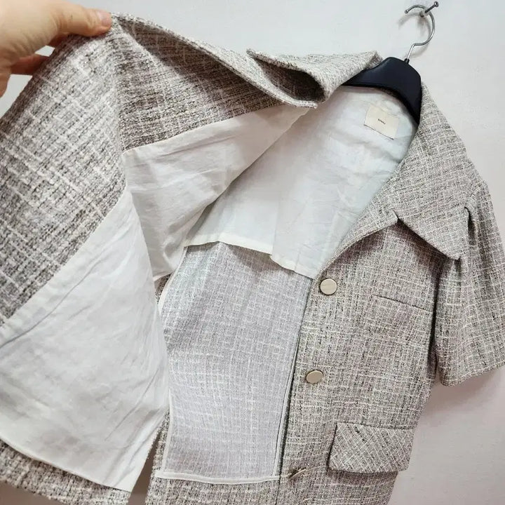 [BUNJANG] Bowen Summer Tweed Short Sleeve Jacket / 보웬 썸머 트위드 반팔자켓