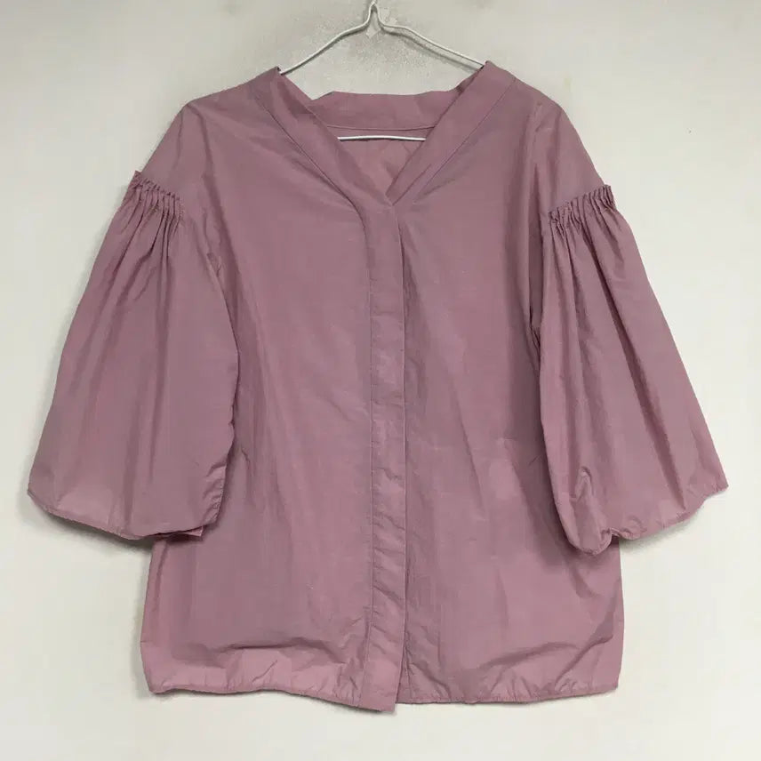 [BUNJANG] Mine Crinkled Blouse Pink Size 55 / MINE 마인 바스락 블라우스 55