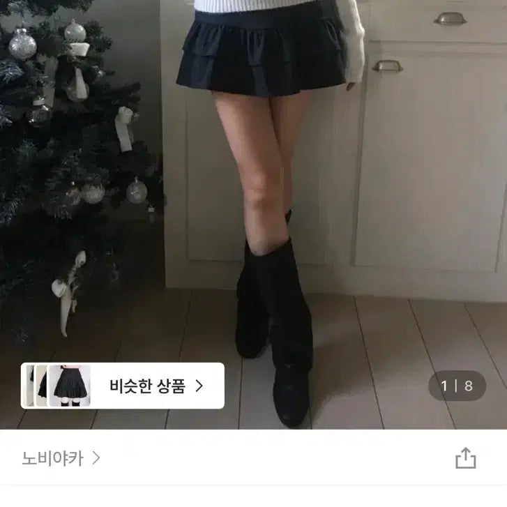 [BUNJANG] Nobiyaca Frill Mini Skirt (Charcoal) / 노비야카 frill mini skirt pt [차콜]