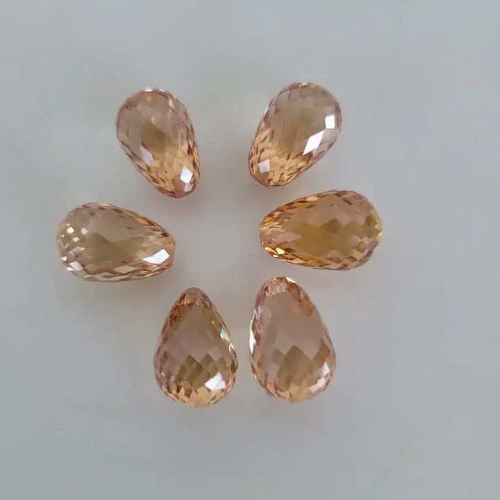 [BUNJANG] Water Drop Cut Orange Gemstones (6 pcs) / 물방울 컷팅 오렌지 원석 (6개)