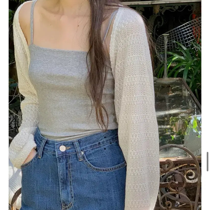 [BUNJANG] Edmore Bolero Summer Cardigan / [새옷] 에드모어 볼레로 여름가디건 여름긴팔 살안타 하객룩