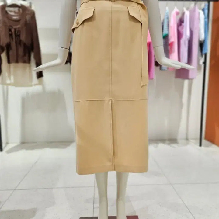 [BUNJANG] CC Collect Beige Belted Midi Skirt / 씨씨콜렉트 베이지 벨트 미디 스커트 판매(s사이즈, 새상품)