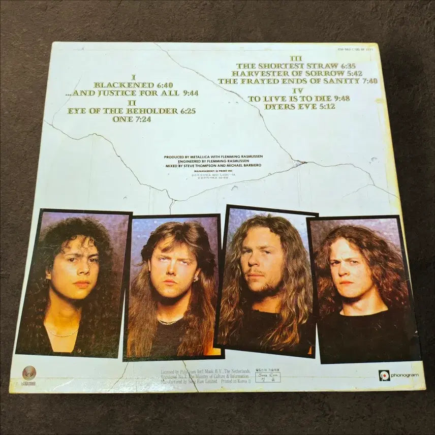 [BUNJANG] Metallica 3rd Album LP Vinyl Record / 메탈리카 Metallica  3집 LP 음반 바이닐
