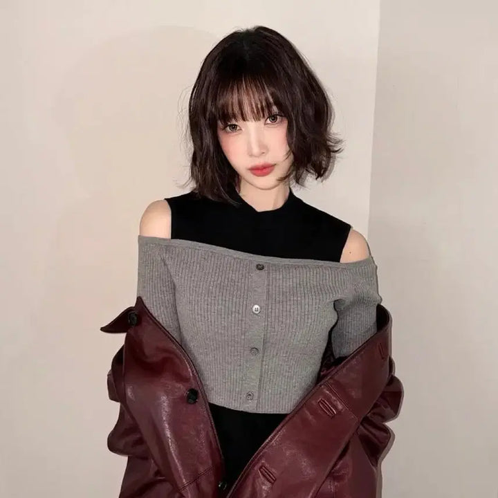 [SOLD OUT] (새상품) 레이브 여성 오프숄더 긴팔티셔츠 숄더컷아웃니트 S 조이카리나