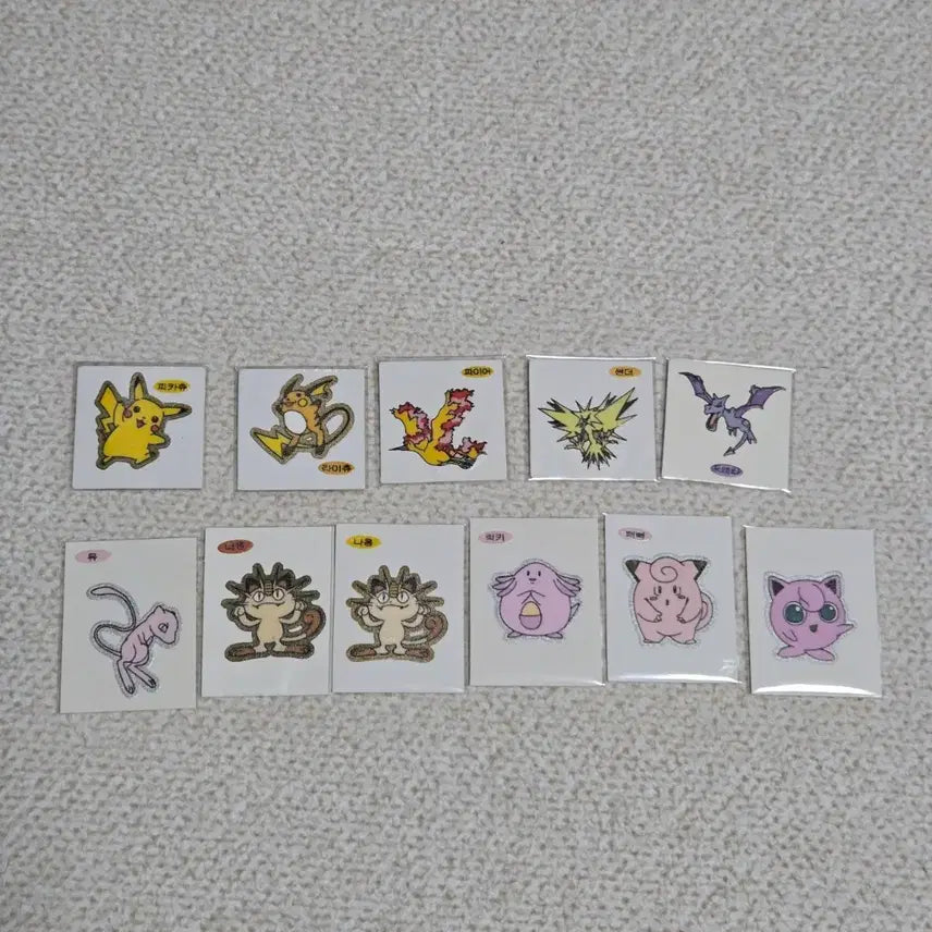 [BUNJANG] Pokemon Bread Ttibuttippeu Seal Bundle Set / 포켓몬 빵 띠부띠부씰 10종 일괄