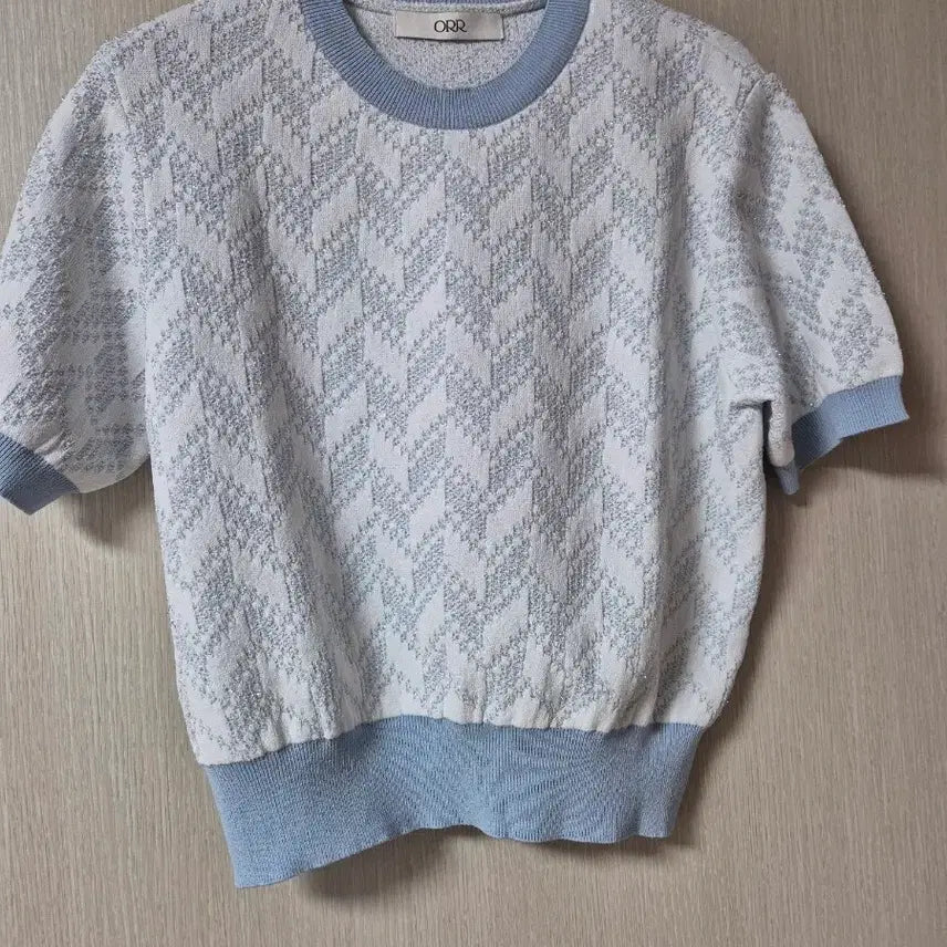 [BUNJANG] ORR Jacquard Knit Short Sleeve Top / (21년) ORR 오르  리프 자가드 니트 반팔 S