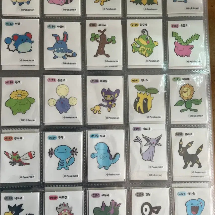 [BUNJANG] Pokemon Tteokbokki Sticker 1st &amp; 2nd Generation Full Set / 포켓몬 띠부씰 1,2세대 전종 3자리4자리 세트
