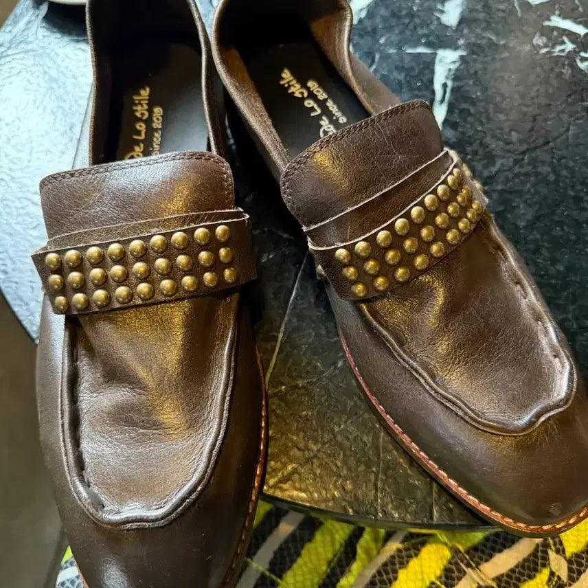 [BUNJANG] Piedro Style Studded Handmade Leather Loafers / 피에드로스틸레 스터드 수제구두 42