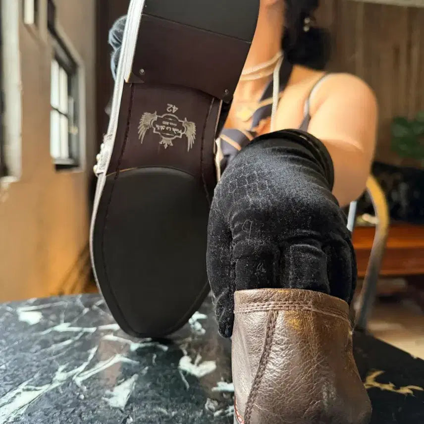 [BUNJANG] Piedro Style Studded Handmade Leather Loafers / 피에드로스틸레 스터드 수제구두 42