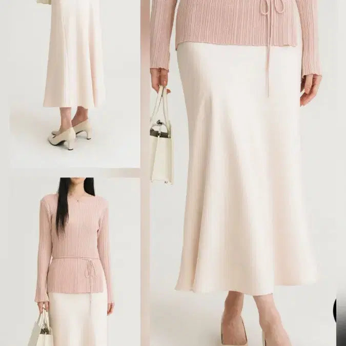 [SOLD OUT] 메비 칼라 스커트 스탠다드 크림 더스티핑크 2사이즈