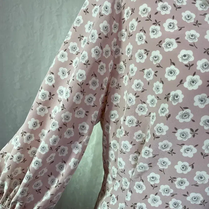 [BUNJANG] Vintage Flower Pattern Pink Blouse / 빈티지 플라워 패턴 핑크 블라우스