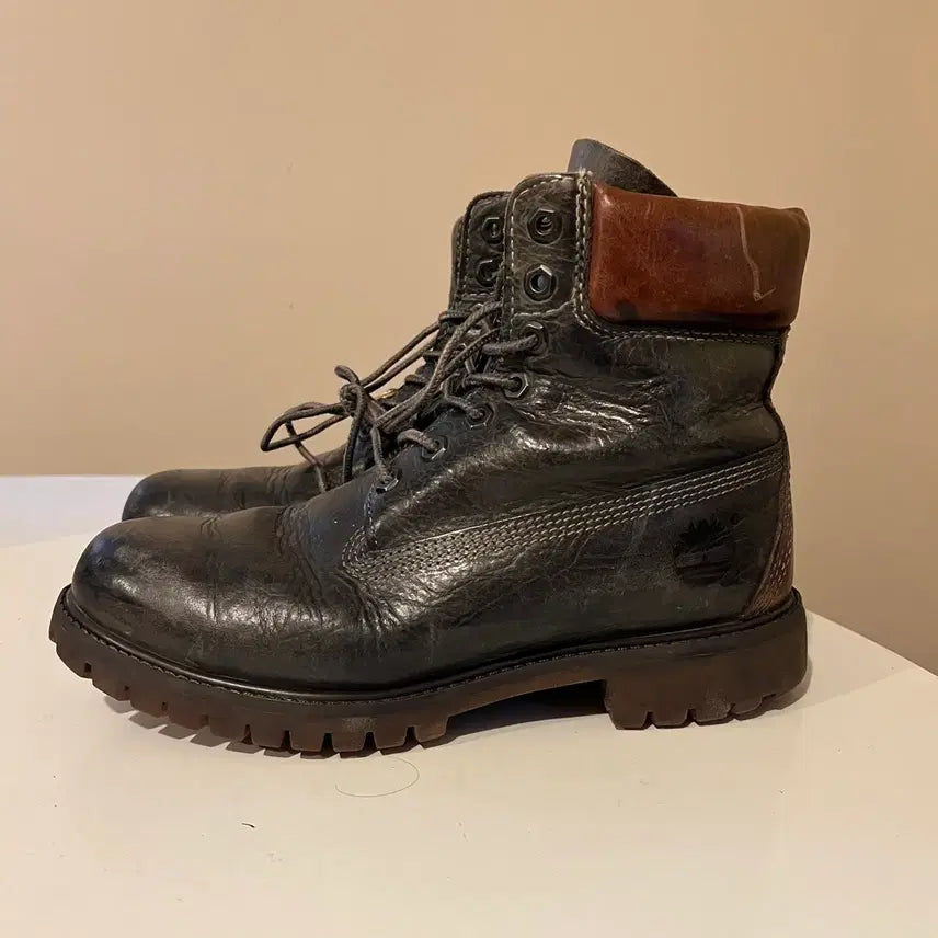 [BUNJANG] Timberland 6-Inch Premium Leather Black Boots / 팀버랜드 6인치 프리미엄 레더 블랙 부츠 (00672)