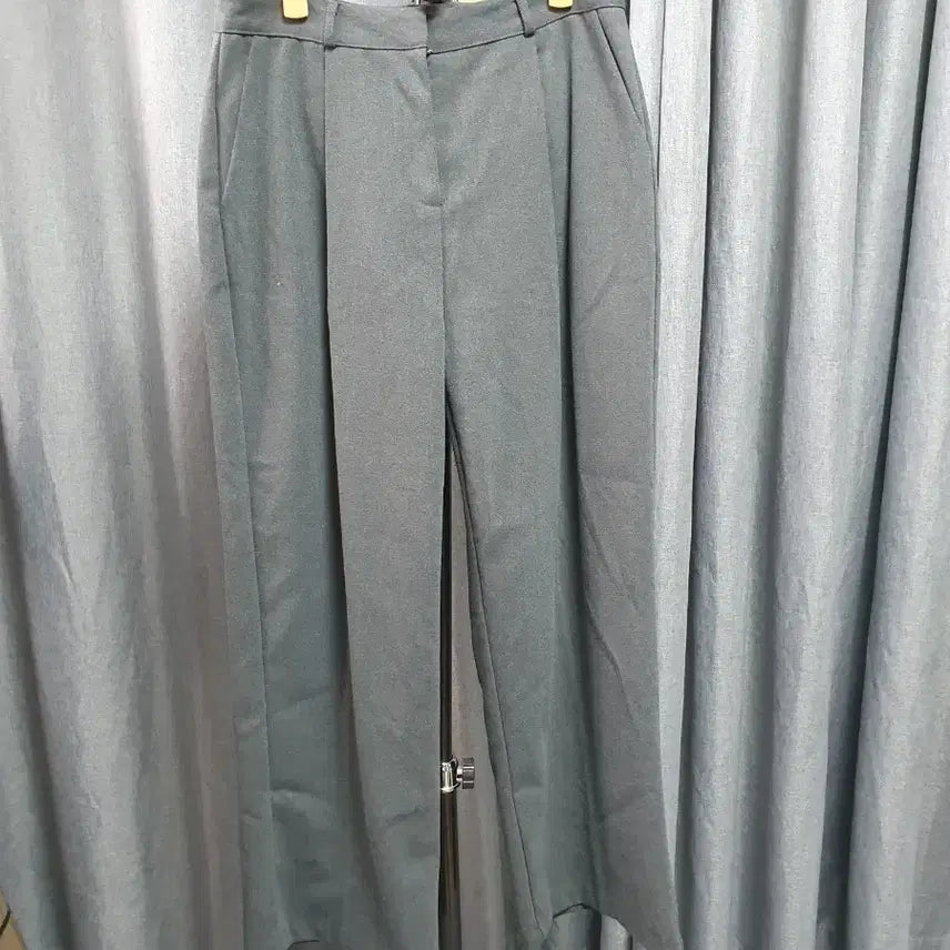 [BUNJANG] L Gray Long Slacks / L핀턱 그레이 롱슬랙스