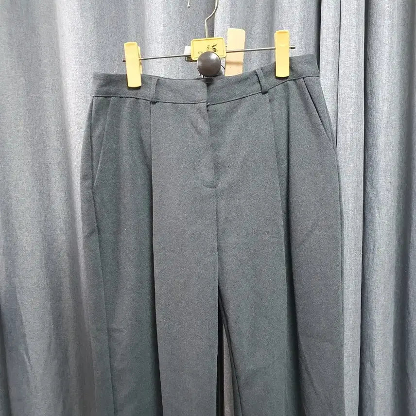 [BUNJANG] L Gray Long Slacks / L핀턱 그레이 롱슬랙스