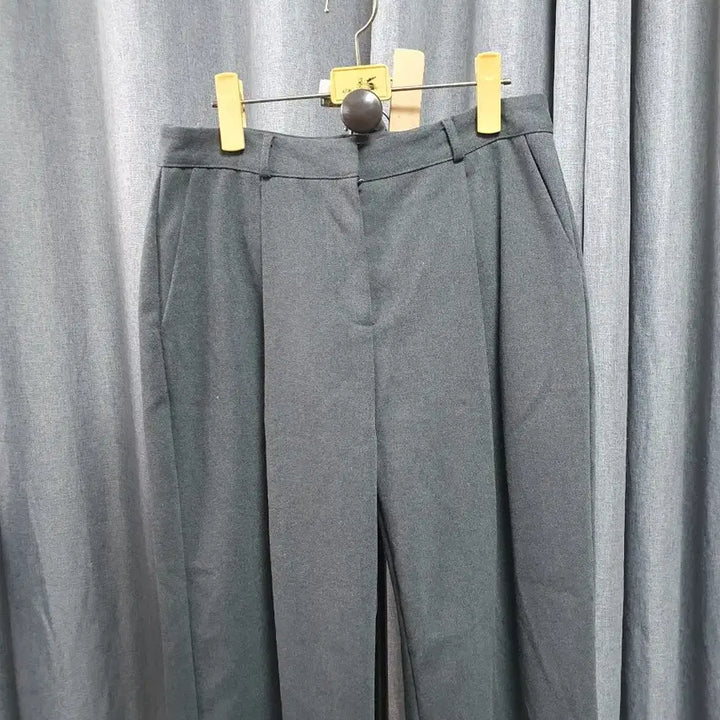 [BUNJANG] L Gray Long Slacks / L핀턱 그레이 롱슬랙스