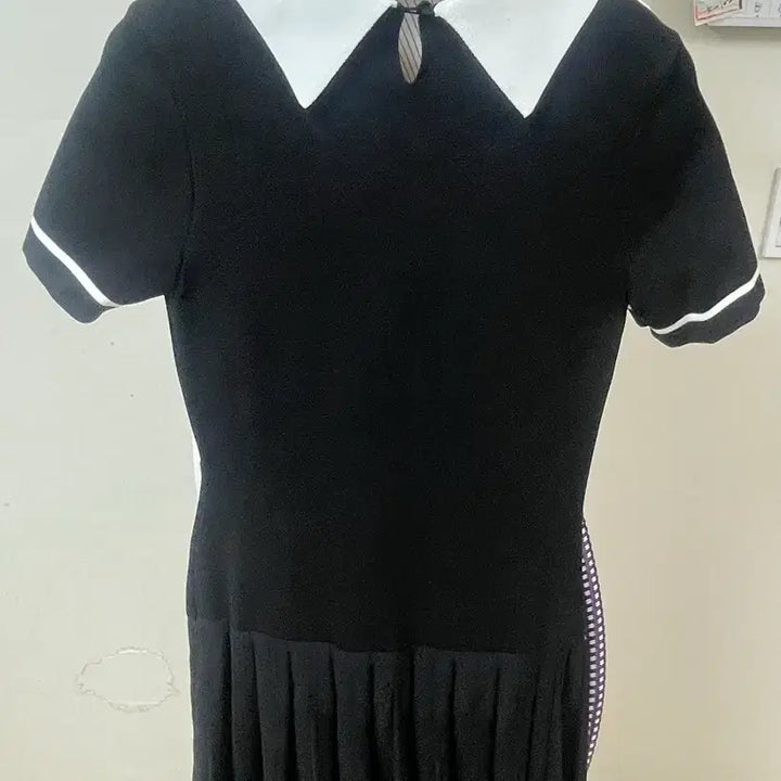 [BUNJANG] Sandro Pleated Collar Point Knit Dress / 산드로 원피스 플리츠 카라 포인트 니트 블랙 SFPRO02738