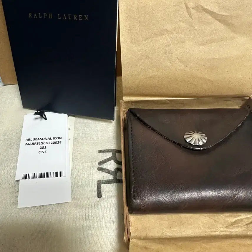 [BUNJANG] RRL Concho Leather Wallet Dark Brown / 더블알엘 콘초 레더 월렛 다크 브라운