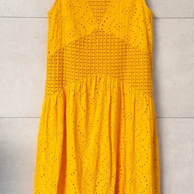 [SOLD OUT] 머스타드 아일렛 펀칭 원피스