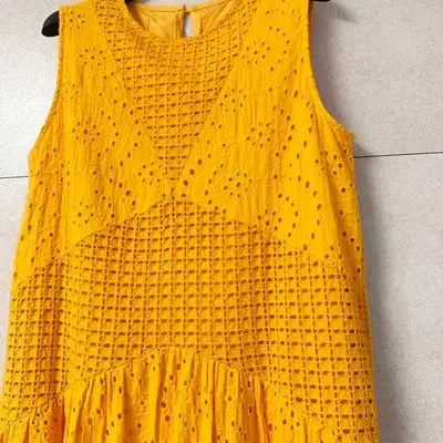 [SOLD OUT] 머스타드 아일렛 펀칭 원피스
