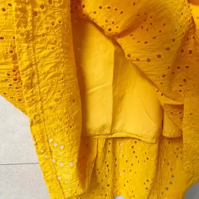[SOLD OUT] 머스타드 아일렛 펀칭 원피스