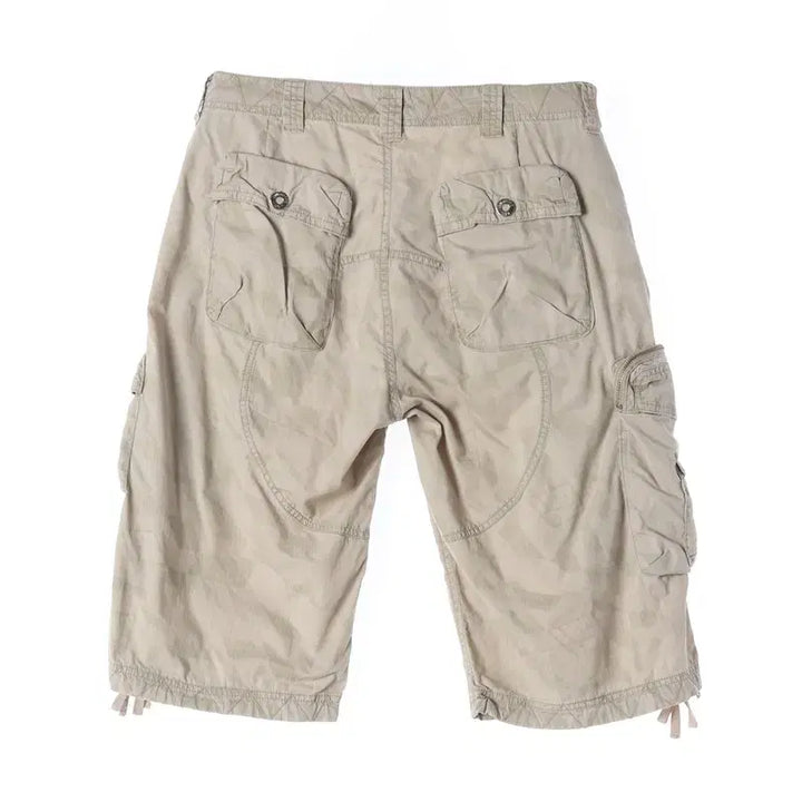 [BUNJANG] MLB Beige Outpocket Cargo Shorts 74 / MLB 베이지 아웃포켓 카고 하프 팬츠 74