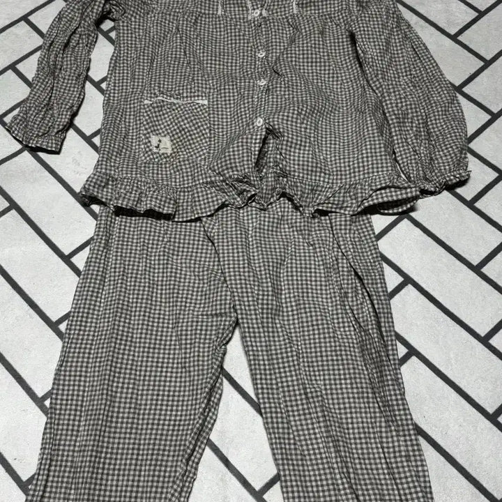 [BUNJANG] Manua Brown Checkered Pajama Set / 마누아 잠옷세트