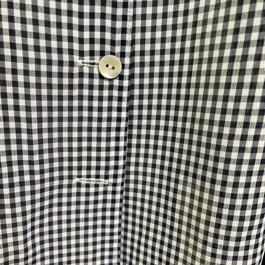 [BUNJANG] Gingham Check Long Sleeve Dress / 깅엄 체크 반팔 롱 원피스