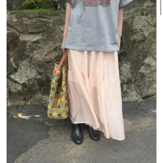 [BUNJANG] How You Chiffon Flare Long Skirt / 하우유 쉬폰 플레어 롱스커트