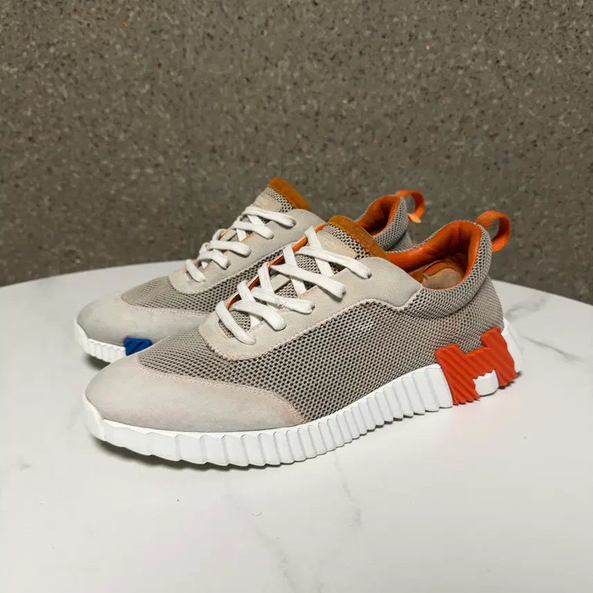 [BUNJANG] Hermes Orange Mesh Bouncing Sneakers (Size 44) / [44사이즈]에르메스 오렌지 메쉬 바운싱