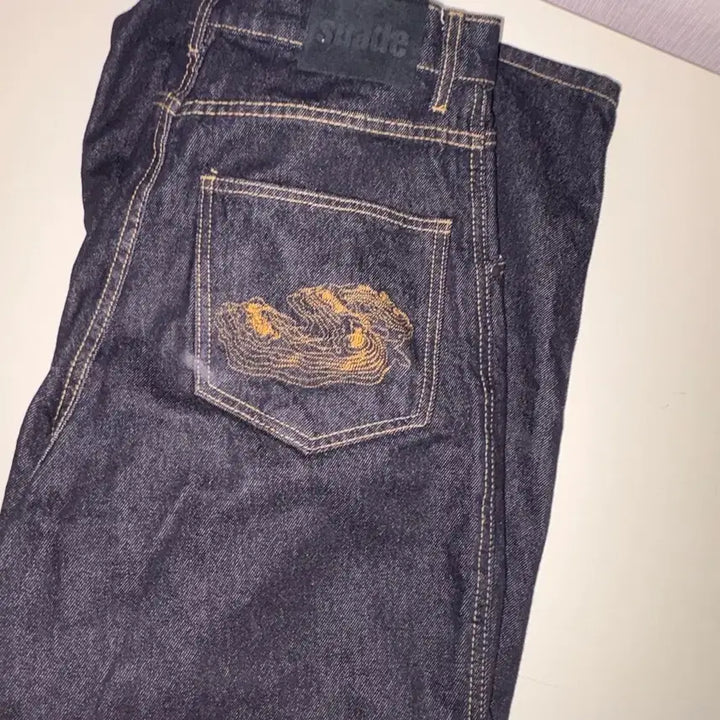 [BUNJANG] Suede 배기 Denim Pants / 스웨이드 배기 데님
