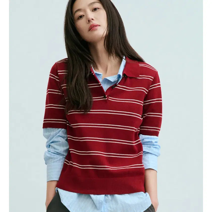 [SOLD OUT] 새상품 탑텐 여자 스트라이프 반팔 여름니트