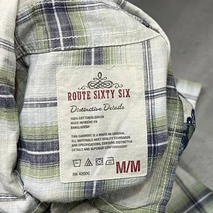 [BUNJANG] Route Sixty Six Graphic Check Half Shirt / Route sixty six 그래픽 체크 하프 셔츠 y16330