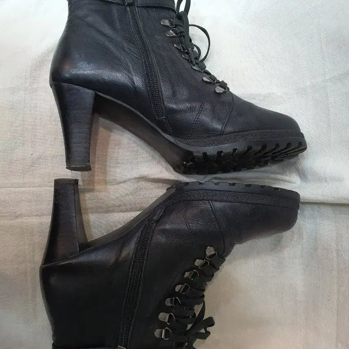[BUNJANG] MISOPE Lace-Up Heel Boots 245mm / 블랙 레이스업 힐 부츠 미소페 245