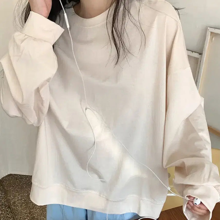 [SOLD OUT] 오버핏박시티셔츠(크림)
