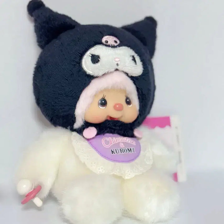 [BUNJANG] Chimutan Kuromi Monchhichi Plush Doll / 치무탄 쿠로미 인형 몬치치