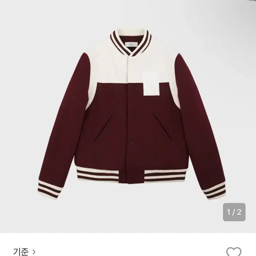 [BUNJANG] Kijin Varsity Jacket (Burgundy) / [L] Kijin 기준 바시티 자켓(버건디)