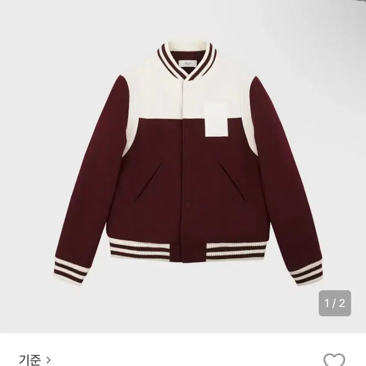 [BUNJANG] Kijin Varsity Jacket (Burgundy) / [L] Kijin 기준 바시티 자켓(버건디)
