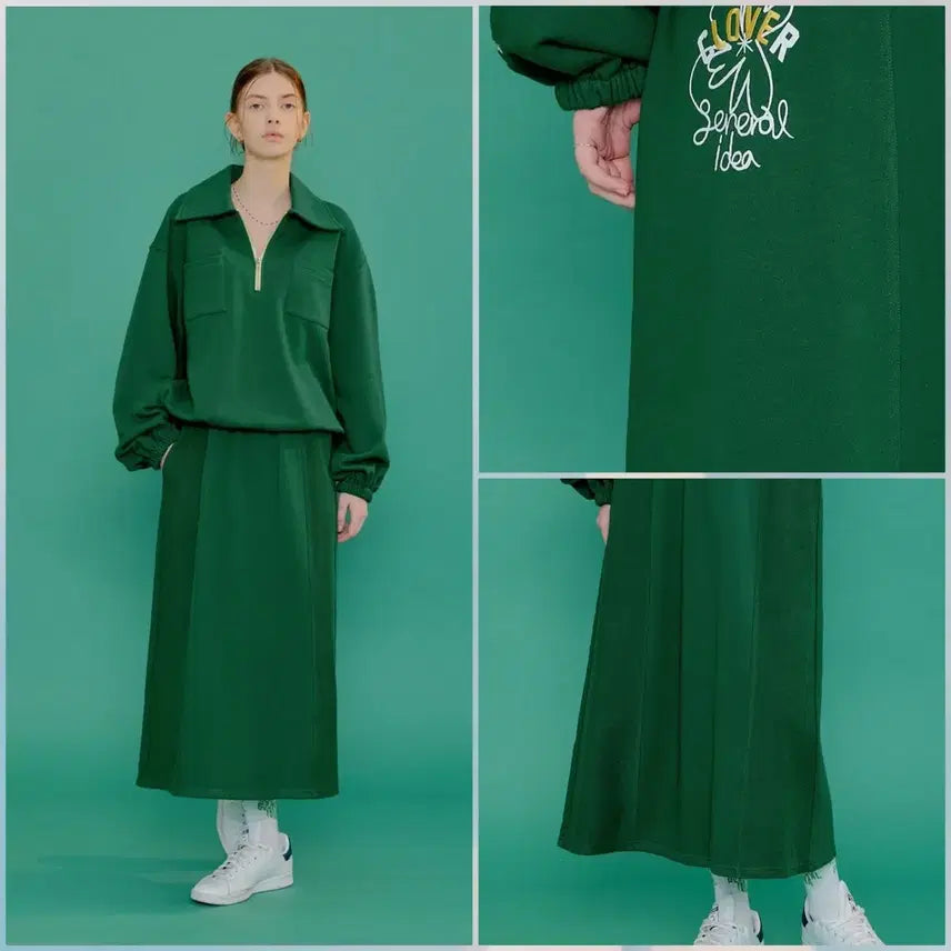 [SOLD OUT] 새상품) 제너럴아이디어 드로잉 클로버 롱 스커트 F