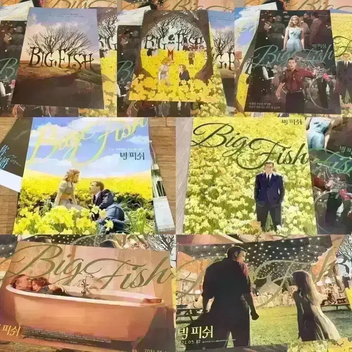 [BUNJANG] Big Fish Movie Merchandise Bundle / 빅피쉬 포스터 1-4차 패키지 뱃지 포스터 투명포토카드 팀버튼 영화 엽서