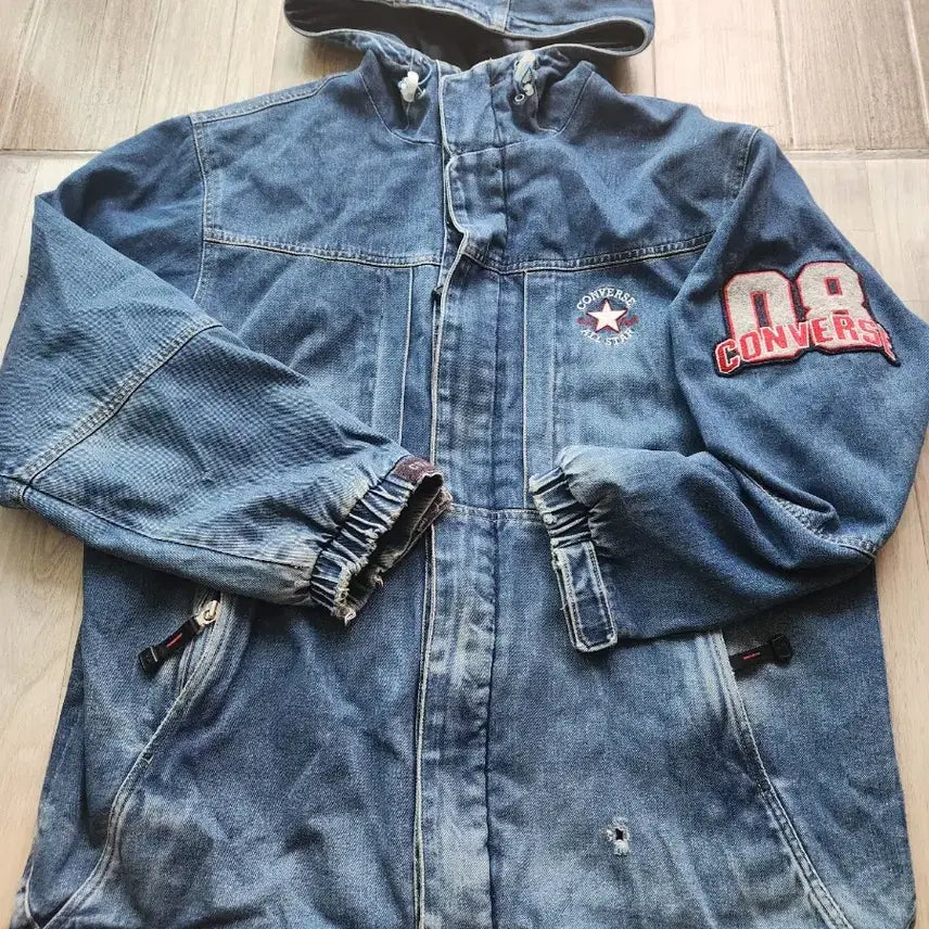 [BUNJANG] Converse All Star Denim Hooded Jacket (Size 95) / 90s 컨버스 올스타 데님 후드 자켓 95(M정도)