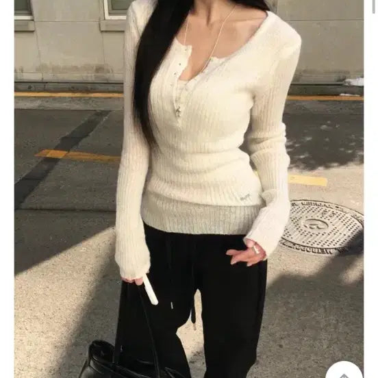 [BUNJANG] V-Neck Knit Cardigan Gray / 브이넥 니트 가디건 그레이