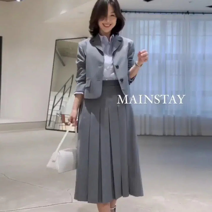 [SOLD OUT] 메인스테이(MAINSTAY) 모우 플리츠스커트 55 새상품