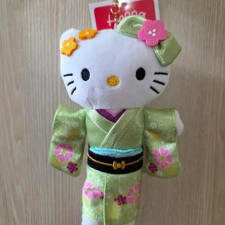 [BUNJANG] Hello Kitty Long Legs Kitty Kimono Yukata Doll Keyring / 헬로키티 롱다리 키티 기모노 유카타 인형 키링 - 초록