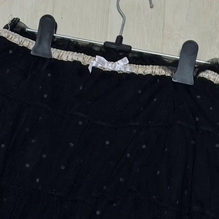 [BUNJANG] Vintage Dot Black Chiffon Skirt / 빈티지 도트 블랙 샤스커트 모리걸