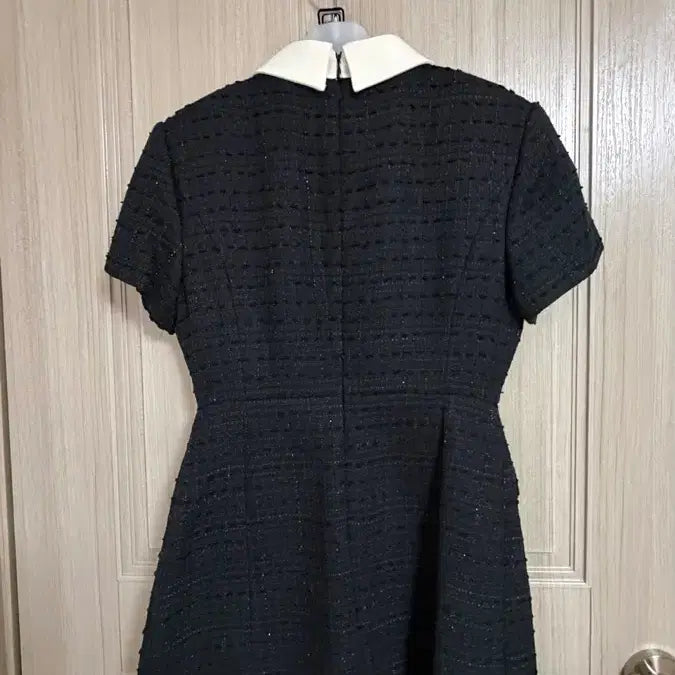 [BUNJANG] Mausoleum Tweed Collared Mini Dress - Black / 마우솔레움 Tweed Collared Dress - Black