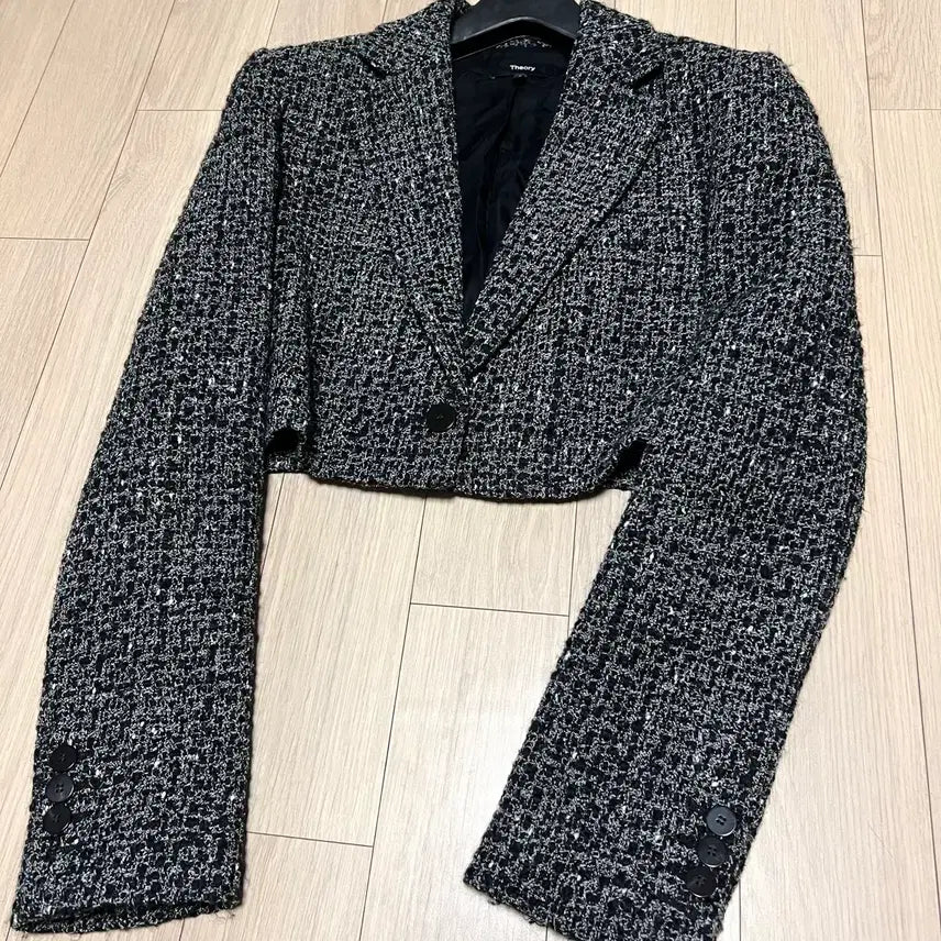 [BUNJANG] Theory Wool Blend Cropped Tweed Jacket / 띠어리 THEORY 울 혼방 크롭 트위드 자켓 봄가을 하객룩 오피스룩