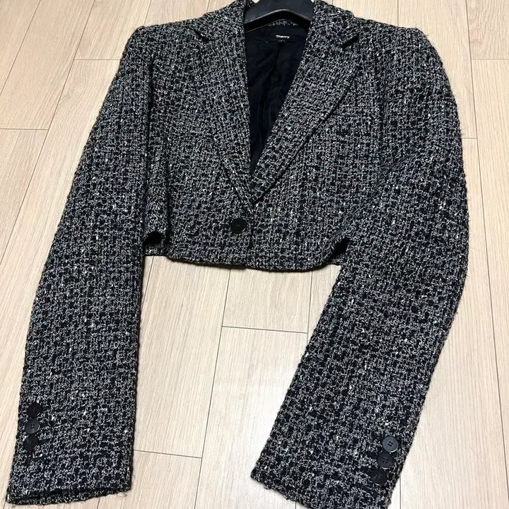 [BUNJANG] Theory Wool Blend Cropped Tweed Jacket / 띠어리 THEORY 울 혼방 크롭 트위드 자켓 봄가을 하객룩 오피스룩