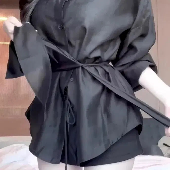 [BUNJANG] Philmelange Black Shirt Blouse / 필멜란지 셔츠블라우스