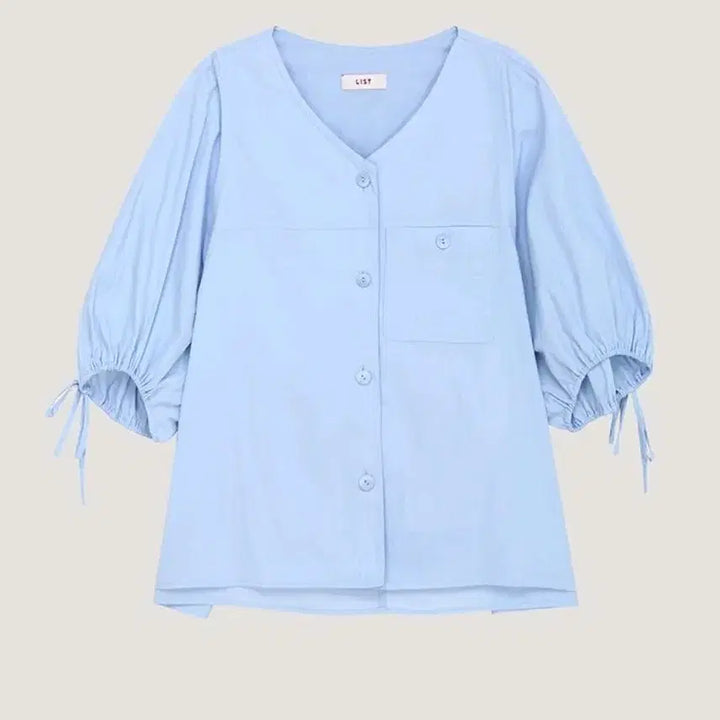 [SOLD OUT] LIST 하늘색 퍼프 블라우스 (66)